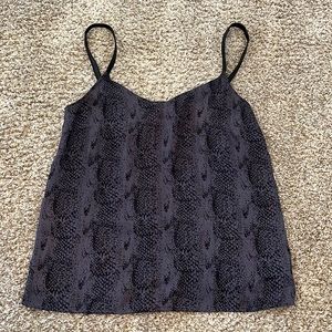 Paige silk cami with leather straps